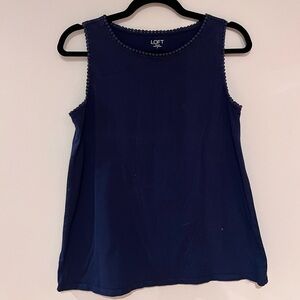 LOFT Blue Striped Tank Top